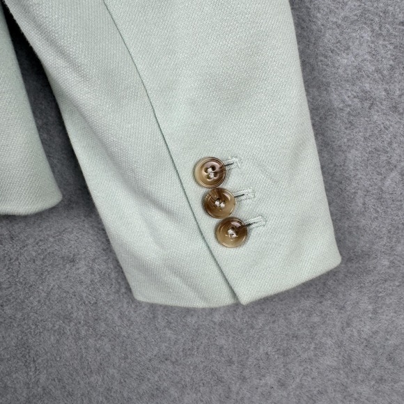 Talbots Blazer Womens 10 Mint Green Single Button Lined Notch Lapel Jacket Work - Picture 6 of 9